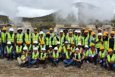 Participants at the Short Course during the field trip visit to Olkaria geothermal field