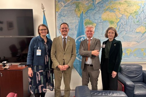 From left: Nína Björk Jónsdóttir, Director General of GRÓ; Dr. Manuel Barange, Director of the Fisheries and Aquaculture Division at FAO; Ambassador Guðmundur Árnason, Permanent Representative of Iceland to the Rome-based organisations; and Sólrún Svandal, Senior Advisor on Ocean Affairs at the MFA.