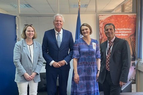 Auðbjörg Halldórsdóttir, Iceland’s Permanent Delegate to UNESCO, Prof. Hubert Gijzen, Director of the Regional Office of UNESCO in Eastern Africa, Director General of GRÓ, Nína Björk Jónsdóttir and dr. Alexandros Mikarigakis, Head of Natural Sciences Sector and Regional hydrologist at UNESCO's Regional Office.