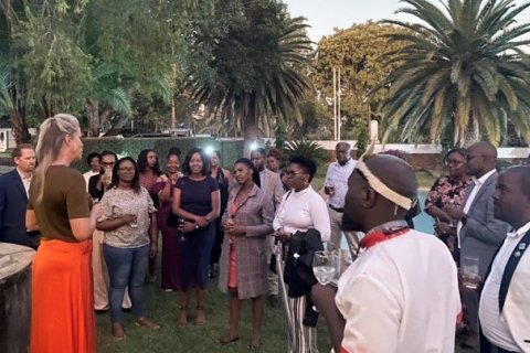 Inga Dóra Pétursdóttir, Head of Mission at the Embassy of Iceland in Lilongwe, addresses malawian GRÓ alumni in Lilongwe.