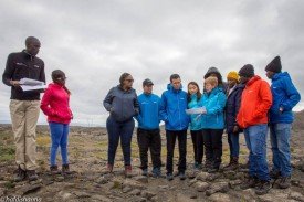 Group receives information from a guide