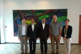 Iranian ambassador Mr. M. H. Habibol (center).