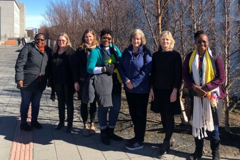 From left: Dr. Josephine Ahikire, Guðrún Eysteinsdóttir, Anna Guðrún Aradóttir, Dr. Dalea Bean, Dr. Jennifer Skulte-Ouaiss, Dr. Irma Erlingsdóttir, Dr. Sarah Ssali