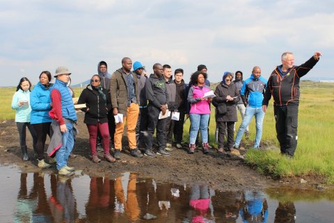 The fellows in Framengjar wetlands with their guide, Þorlákur P. Jónsson from SCSI.