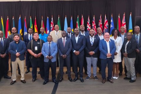 The 17 ministers of fisheries forming the CRFM Ministerial Council and Dr. Marc Williams, the CRFM secretariat Executive Director, and Dr. Sandra Grant, CRFM secretariat Deputy Executive Director.