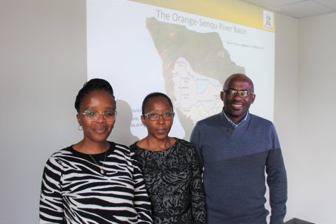 Dr Thamae, Mrs Marunye and Professor George from the National University of Lesotho
