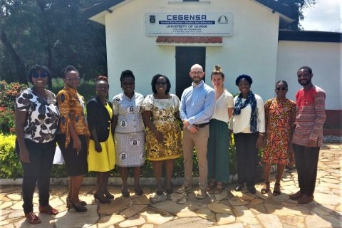 GEST and CEGENSA staff together in front of CEGENSA offices at the University of Ghana