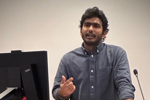 Akhil presenting his research study during GEST