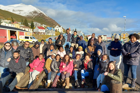 Fellows outside the Herring Era museum in Siglufjörður