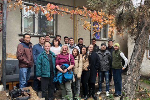 The training course participants and facilitators outside CAMP Alatoo offices in Bishkek